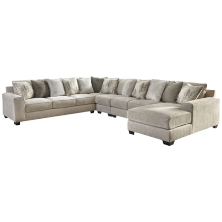 5-Piece Sectional with Right Chaise