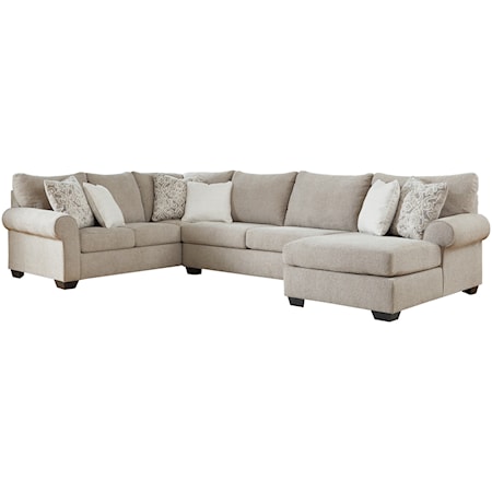 3-Piece Sectional with Right Chaise