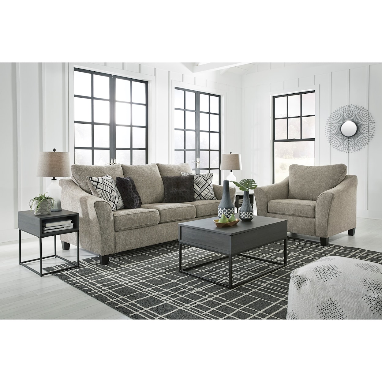 Ashley Furniture Benchcraft Barnesley Contemporary Chair and a Half