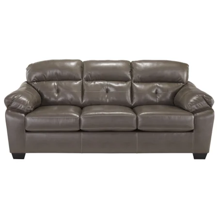 Contemporary Bonded Leather Match Sofa