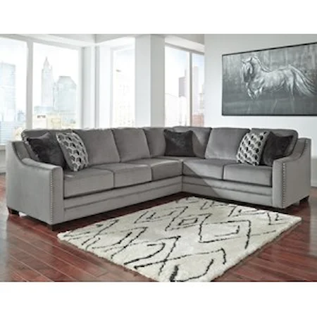 Contemporary 2-Piece Sectional with Left Sofa