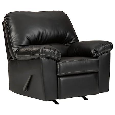 Casual Faux Leather Rocker Recliner