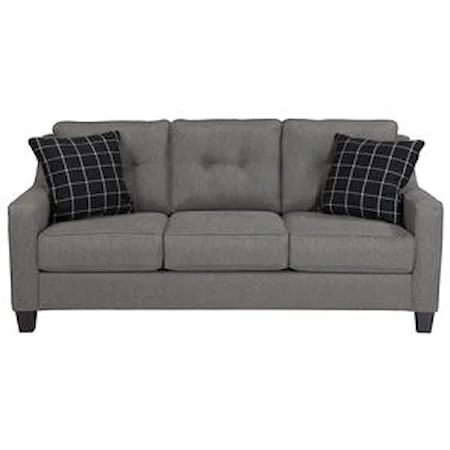 Contemporary Sofa with Track Arms & Tufted Back