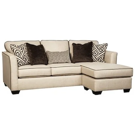 Contemporary Sofa Chaise with Contrast Welts