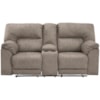 Ashley Furniture Benchcraft Cavalcade Double Reclining Loveseat with Console