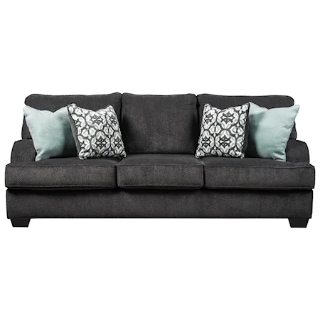 Queen Sofa Sleeper with English Arms and Memory Foam Mattress