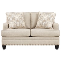 Transitional Loveseat with Nailhead Trim