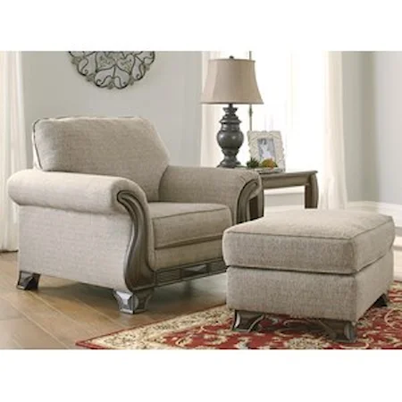 Chair & Ottoman with Traditional Style