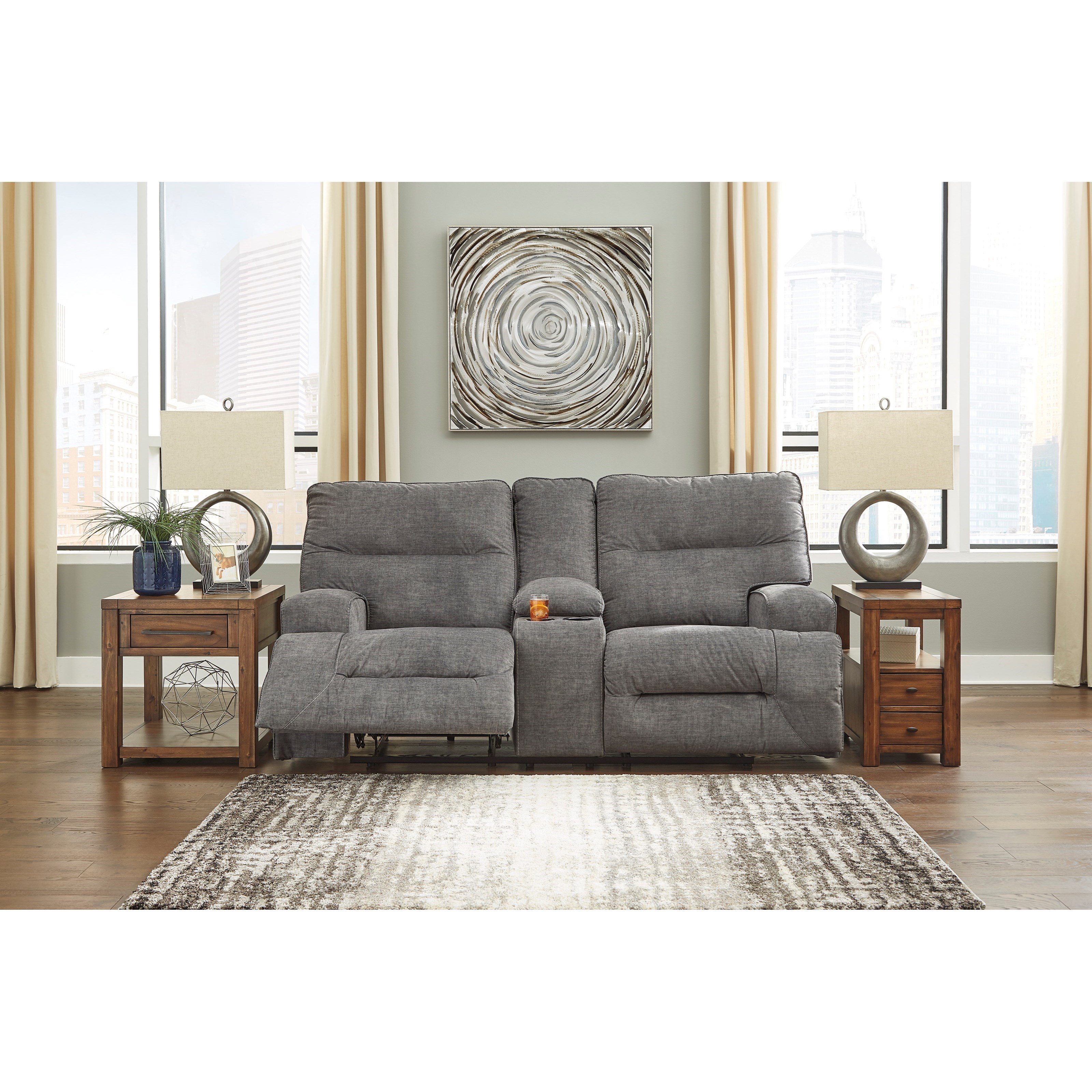 Coombs charcoal deals reclining sofa
