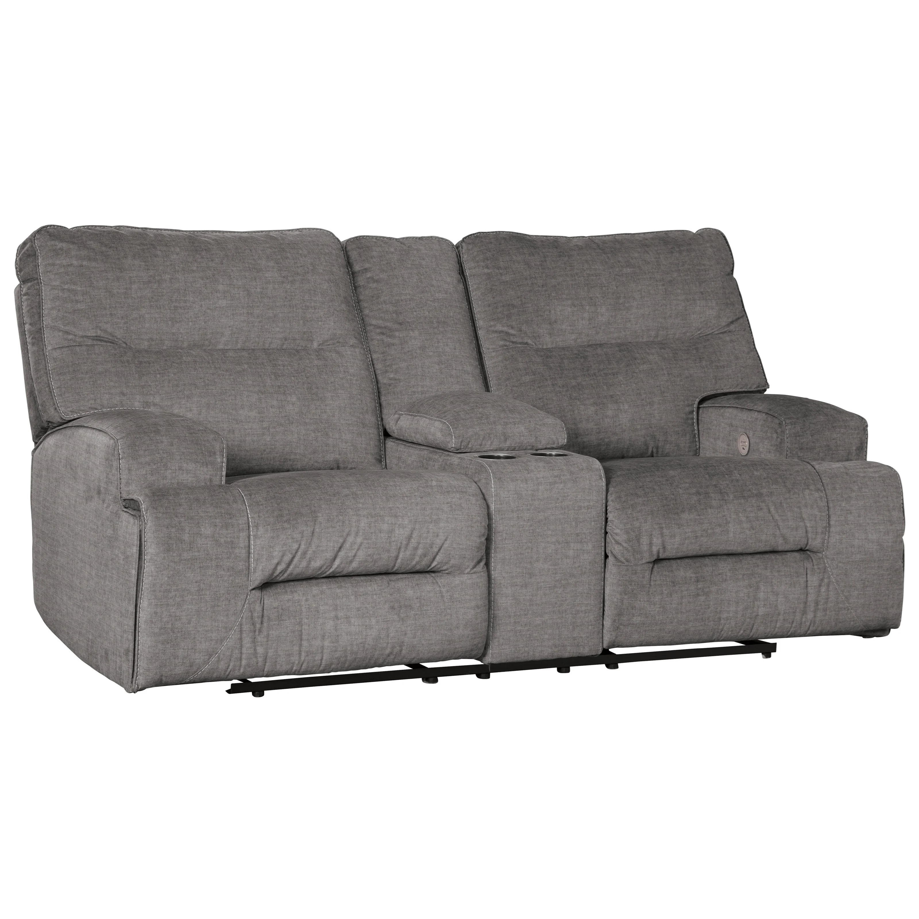 Benchcraft Coombs 4530296 Contemporary Double Reclining Power Loveseat