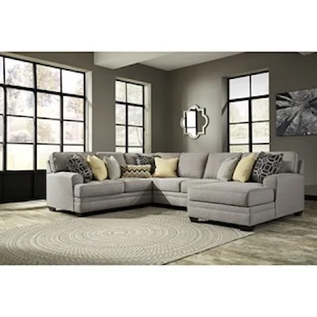 Contemporary 4-Piece Sectional with Chaise