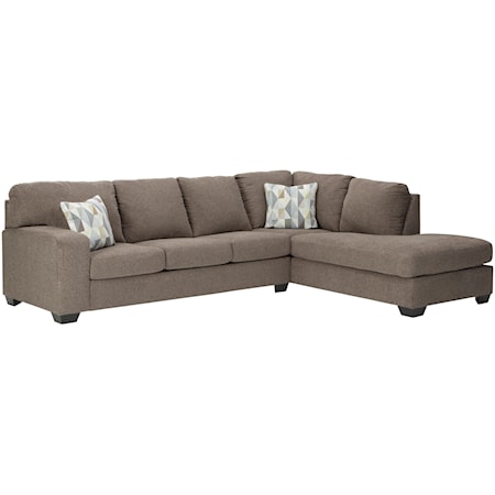 Contemporary Casual 2-Piece Sectional with Chaise