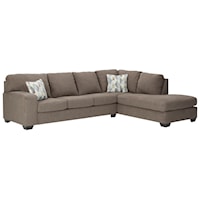 Contemporary Casual 2-Piece Sectional with Chaise