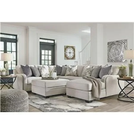 Chalk 4 PC Sectional and Ottoman Set