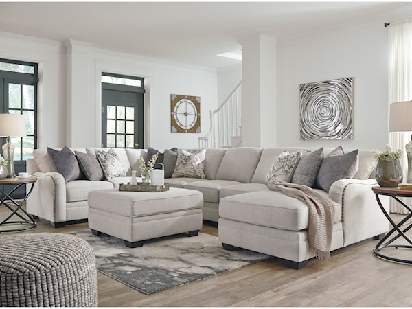 5pc Sectional and ottoman