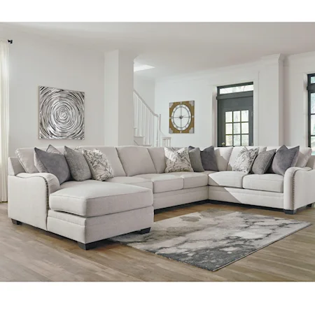 Casual 5-Piece Sectional with Left Chaise