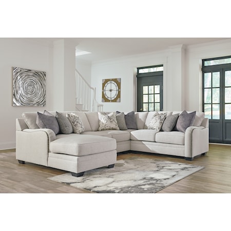 Casual 4-Piece Sectional with Left Chaise
