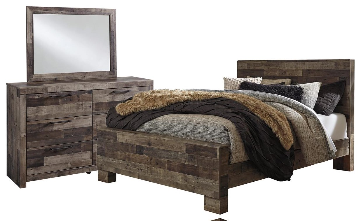 Benchcraft Derekson Queen Bed Dresser and Mirror Johnny