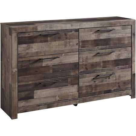 Rustic Modern Dresser with 6 Drawers