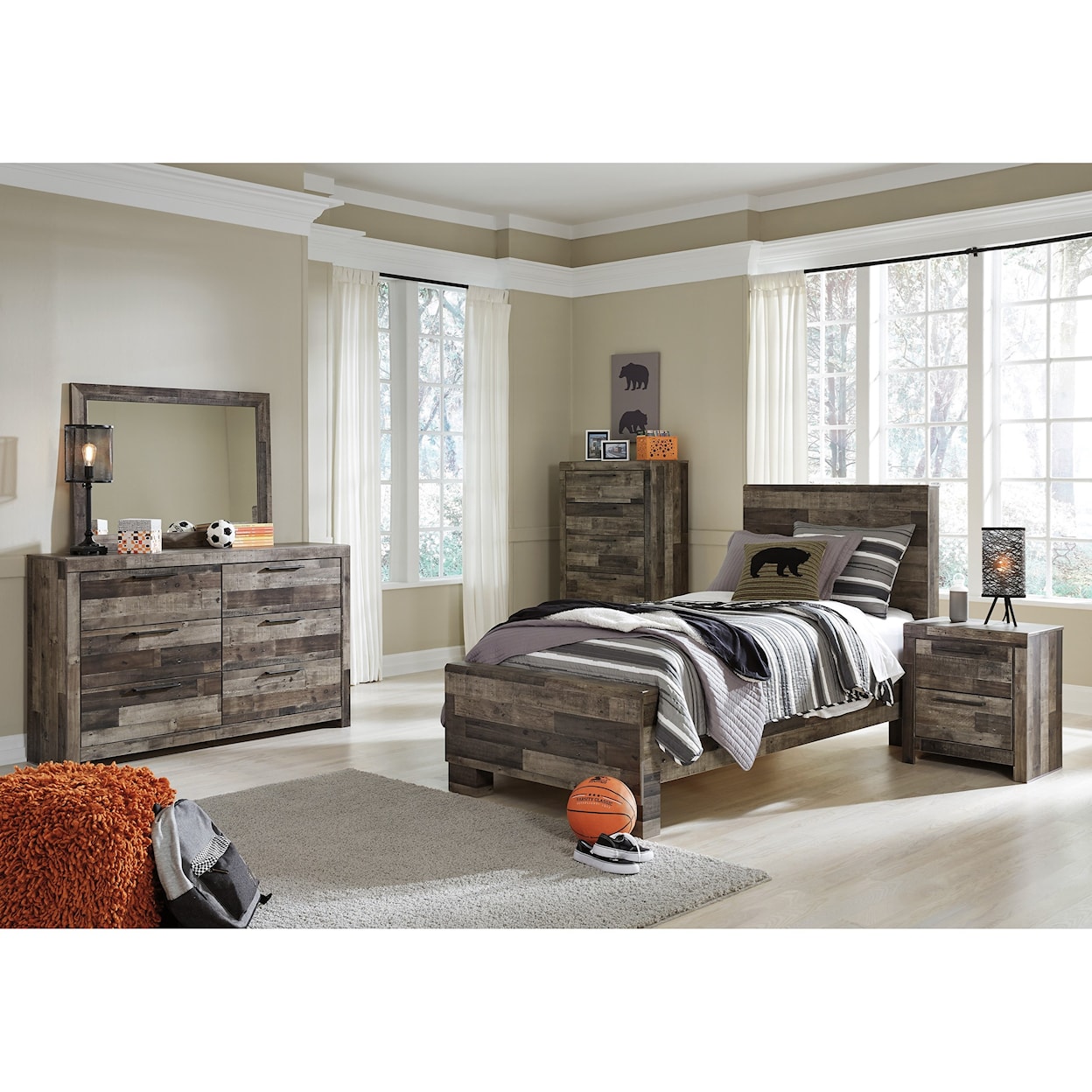 Ashley Furniture Benchcraft Derekson Twin Panel Bed