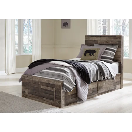 Twin Panel Bed with 2 Storage Drawers