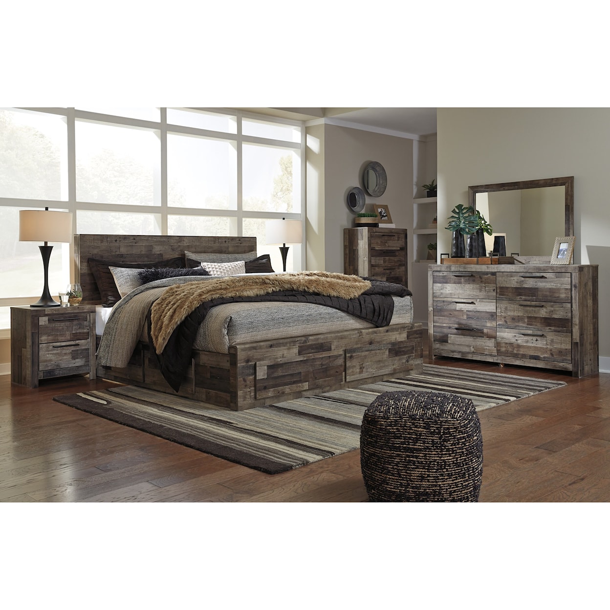 Benchcraft Derekson King Storage Bed with 6 Drawers