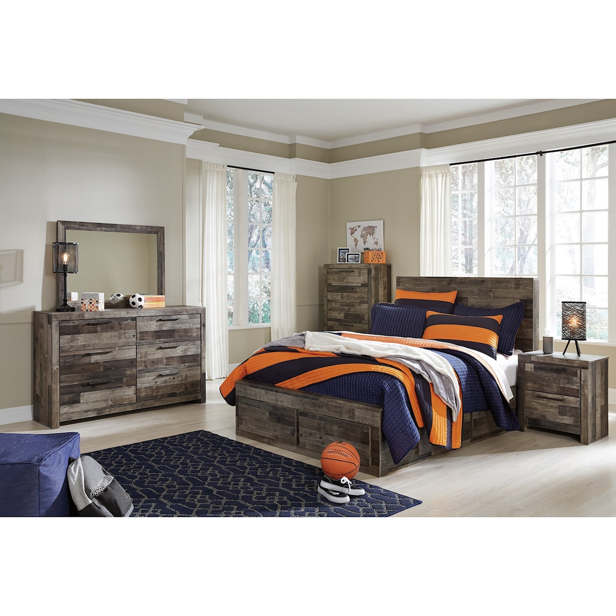 Benchcraft by Ashley Derekson Full Storage Bed with 6 Drawers