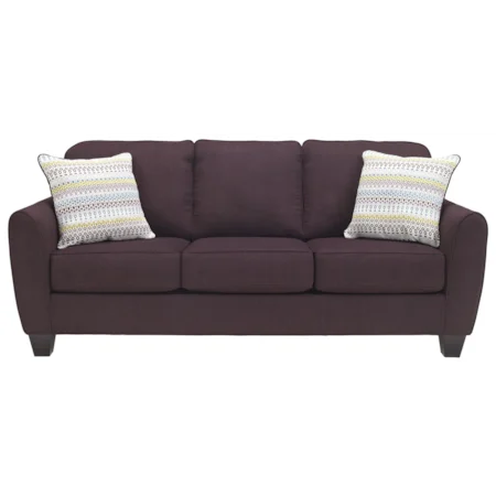 Contemporary Queen Sofa Sleeper with Rounded Track Arms