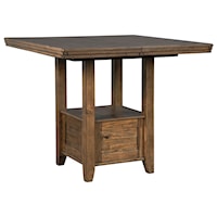 Rustic Casual Rectangular Extension Counter Table