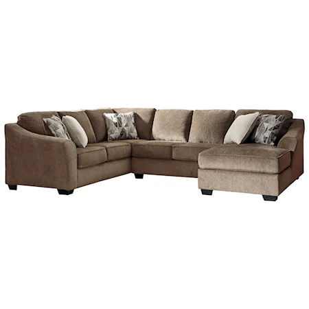 Contemporary 3-Piece Sectional with Chaise