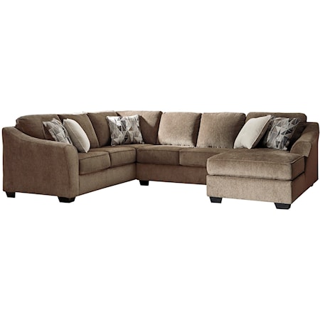 Contemporary 3-Piece Sectional with Chaise