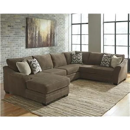 Contemporary 3-Piece Sectional with Left Chaise