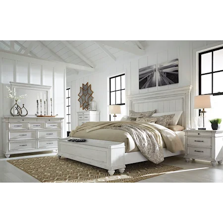 Queen Upholstered Bed with Storage Bench