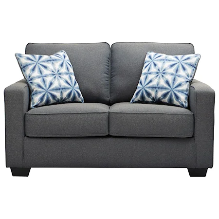 Loveseat in Easy-Clean Gray Fabric