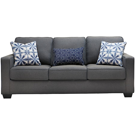 Contemporary Sofa in Easy-Clean Gray Fabric