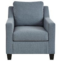 Contemporary Chair in Blue Fabric