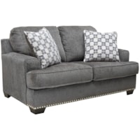 Transitional Loveseat with Nailhead Trim