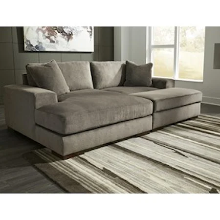 Contemporary 3 Piece Sectional with Ottoman