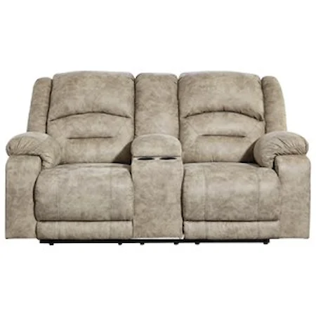 Power Reclining Loveseat with Adjustable Headrest and Center Console