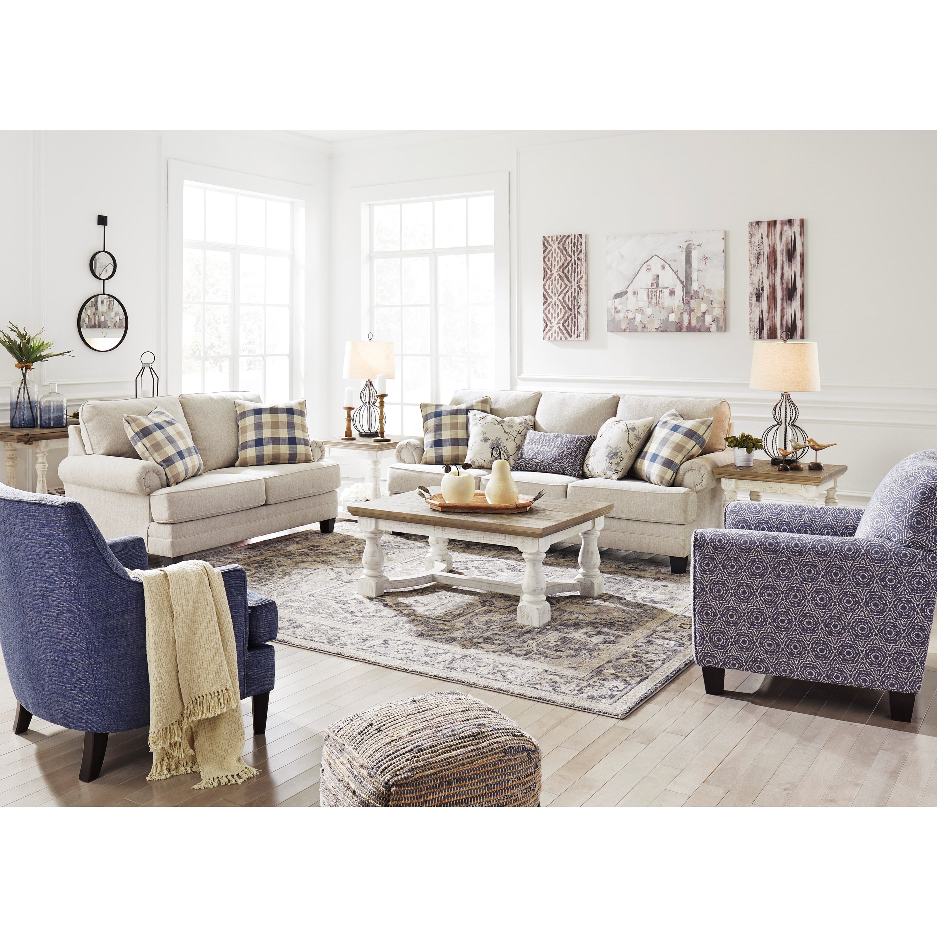 Meggett linen sofa online and loveseat
