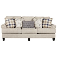 Sofa with Rolled Arms with Pleats