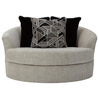 Contemporary Oversized Round Swivel Chair