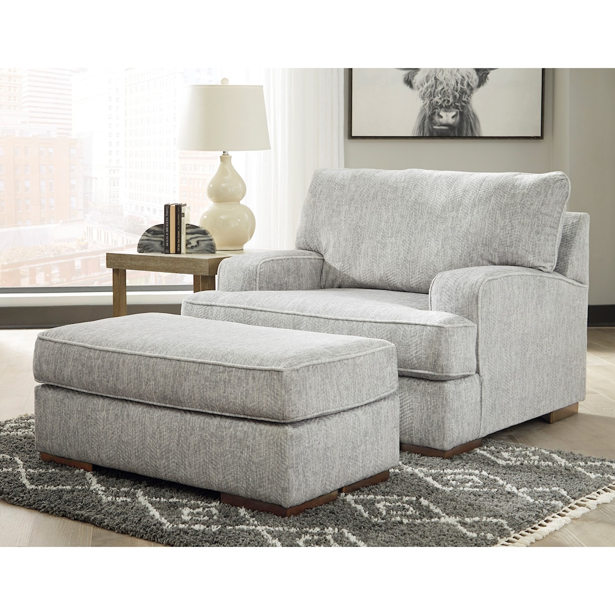 Ashley Mercado Chair and Ottoman Set