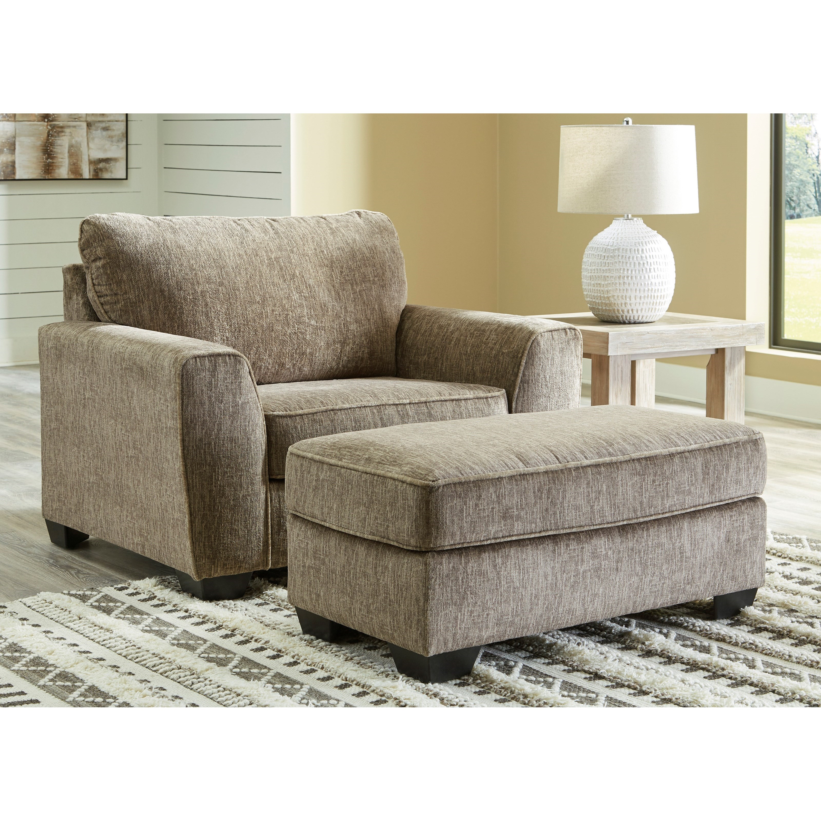 Signature Design By Ashley Olin Contemporary Chair and Ottoman Set
