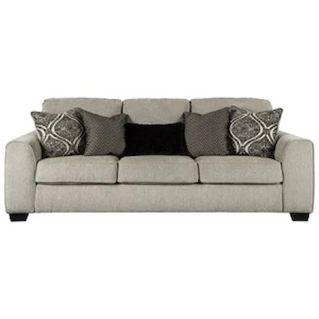 Contemporary Sofa with Five Toss Pillows