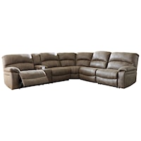 Casual 4-Piece Power Reclining Sectional with USB Ports