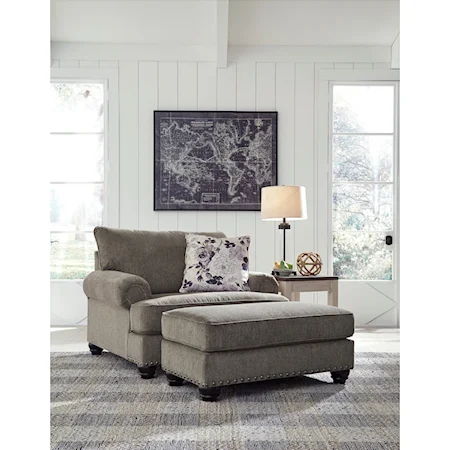 Transitional Chair & a 1/2 and Ottoman Set
