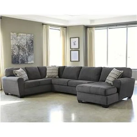 Contemporary 3-Piece Sectional with Right Chaise