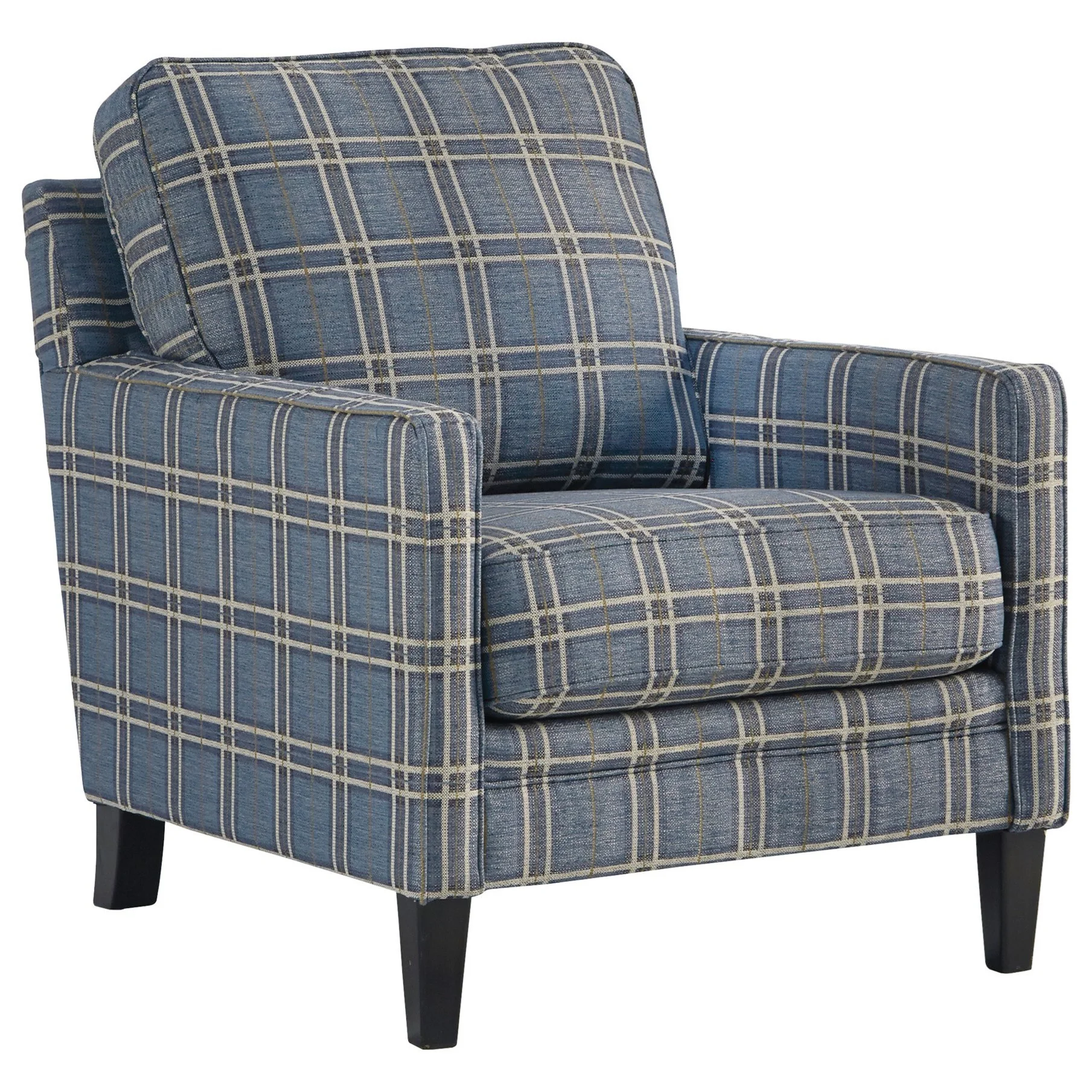 Benchcraft Traemore 119431 Checker Print Blue Accent Chair Virginia