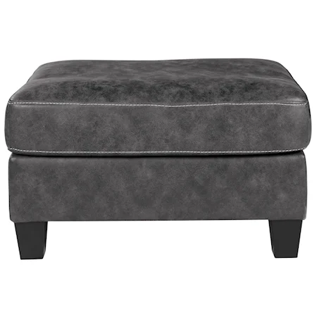 Contemporary Faux Leather Ottoman